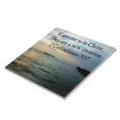 SERENE 3コリント5:17海シーン写真 タイル (側面)