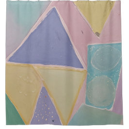 Serene Abstracts: A Pastel Dream シャワーカーテン