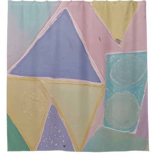 Serene Abstracts: A Pastel Dream シャワーカーテン (正面)