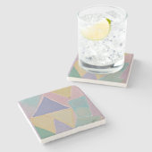 Serene Abstracts: A Pastel Dream ストーンコースター (横)