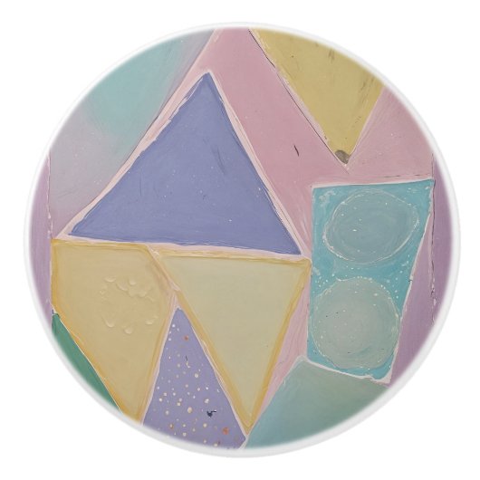 Serene Abstracts: A Pastel Dream セラミックノブ (正面)