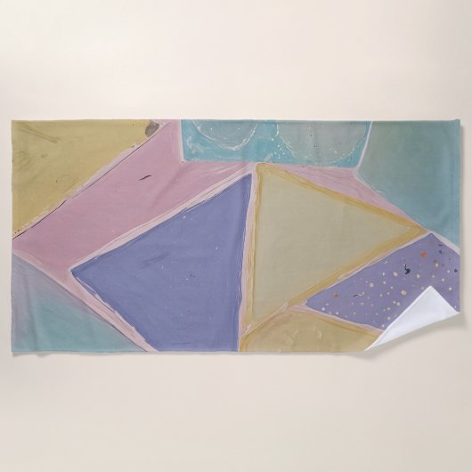 Serene Abstracts: A Pastel Dream ビーチタオル (正面)