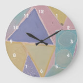 Serene Abstracts: A Pastel Dream ラージ壁時計 (正面)