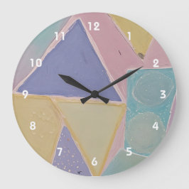 Serene Abstracts: A Pastel Dream ラージ壁時計