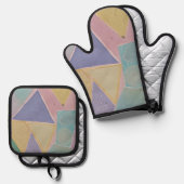 Serene Abstracts: A Pastel Dream 鍋つかみ&鍋敷きセット (正面/裏面)