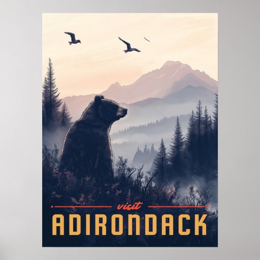 Serene Adirondack Bear:ヴィンテージ ポスター (正面)