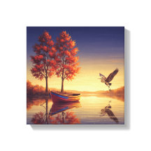 Serene Autumn Lake Wall Art 