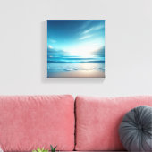 Serene Azure Ocean with Soft Morning Sun  キャンバスプリント (インサイチュ (リビング))