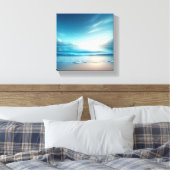 Serene Azure Ocean with Soft Morning Sun  キャンバスプリント (インサイチュ (寝室))