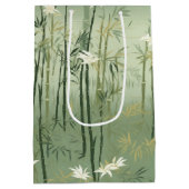 Serene Bamboo Blossom Asian  (1) ミディアムペーパーバッグ (裏面)