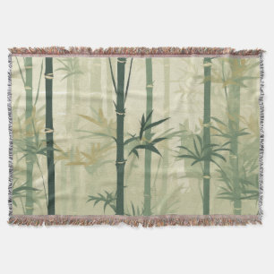 Serene Bamboo Blossom Asian  (3) スローブランケット