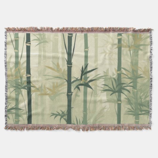 Serene Bamboo Blossom Asian  (3) スローブランケット (正面)