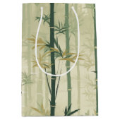 Serene Bamboo Blossom Asian  (3) ミディアムペーパーバッグ (正面)