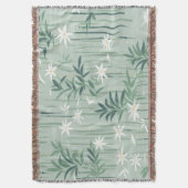 Serene Bamboo Blossom Asian (4) スローブランケット (正面縦)