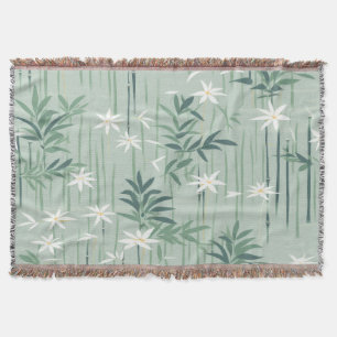 Serene Bamboo Blossom Asian  (4) スローブランケット