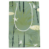 Serene Bamboo Blossom Asian  (5) ミディアムペーパーバッグ (正面)