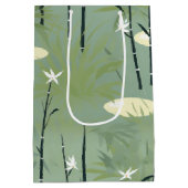 Serene Bamboo Blossom Asian  (5) ミディアムペーパーバッグ (裏面)