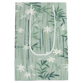 Serene Bamboo Blossom Asian  (7) ミディアムペーパーバッグ (裏面)