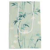 Serene Bamboo Blossom Asian  (8) ミディアムペーパーバッグ (裏面)