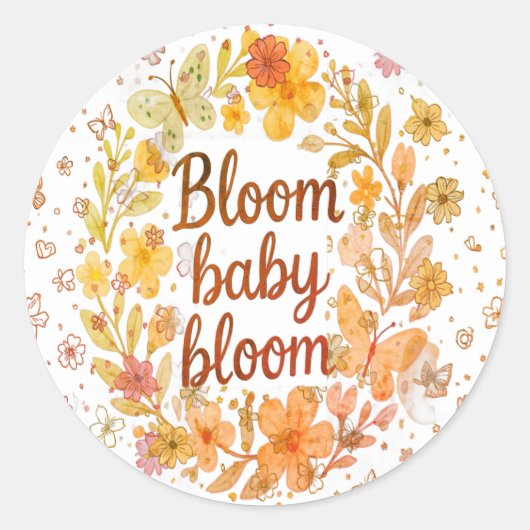 Serene Beauty - Feminine Art Sticker ラウンドシール (正面)