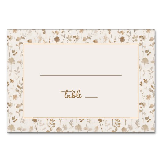 Serene Beige Botanical テーブルナンバー (正面)