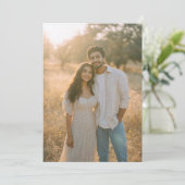 Serene Beige Floral Photo 招待状 (スタンド正面)