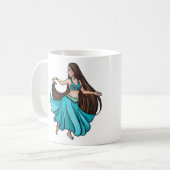 Serene Belly Dancer in Teal                        コーヒーマグカップ (正面左)