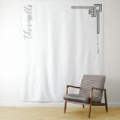 Serene Black Geometric Lines タペストリー (インサイチュ)