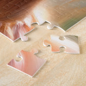 Serene Black Woman With Rabbit Floral Art Puzzle ジグソーパズル (側面)