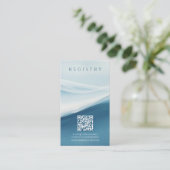 Serene Blue Abstract Beach Wedding Regirstry エンクロージャーカード (スタンド正面)