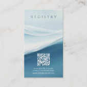 Serene Blue Abstract Beach Wedding Regirstry エンクロージャーカード (正面)