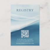 Serene Blue Abstract Beach Wedding Registry エンクロージャーカード (正面)