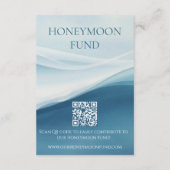 Serene Blue Abstract Beach Wedding Registry エンクロージャーカード (裏面)