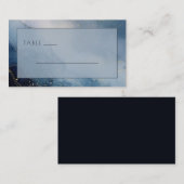 Serene Blue Abstract Cosmic プレイスカード (正面/裏面)