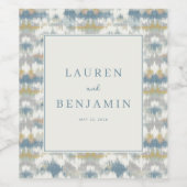 Serene Blue Abstract Watercolor ワインラベル (シングルラベル)