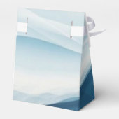 Serene Blue Abstract Wedding Favor Boxes フェイバーボックス (裏面サイド)