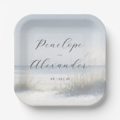 Serene Blue Beach Scene ペーパープレート (正面)