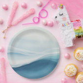 Serene Blue Beach Wedding ペーパープレート (パーティー)