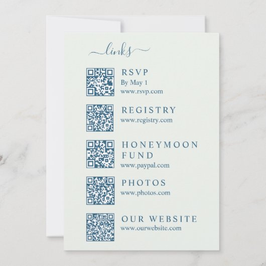 Serene Blue Beach Wedding-All In One 招待状 (裏面)