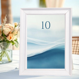 Serene Blue Beach Wedding Table Numbers テーブルナンバー