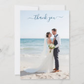Serene Blue Beach Wedding Thank you  招待状 (裏面)
