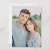 Serene Blue Floral Photo 招待状 (正面)