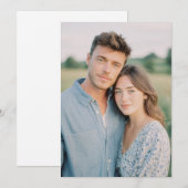 Serene Blue Floral Photo 招待状 (正面/裏面)