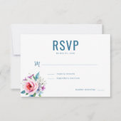Serene Blue Floral RSVP (正面)
