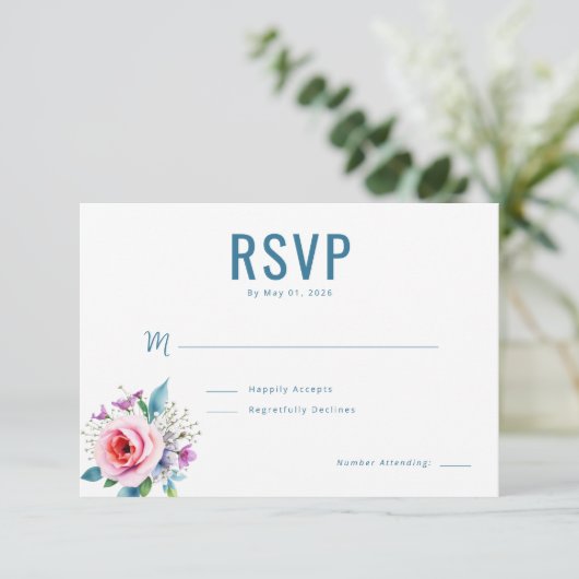 Serene Blue Floral RSVP (スタンド正面)