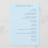 Serene Blue Floral Wedding Ceremony プログラム (裏面)
