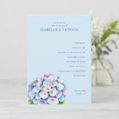 Serene Blue Floral Wedding Ceremony プログラム (スタンド正面)