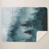 Serene Blue Forest Comfort  シェルパブランケット (正面(横))