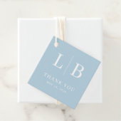 Serene Blue Initials Thank You フェイバータグ (インサイチュ)