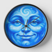 Serene blue lunar guardian calm elemental Gothic w 壁時計 (正面)